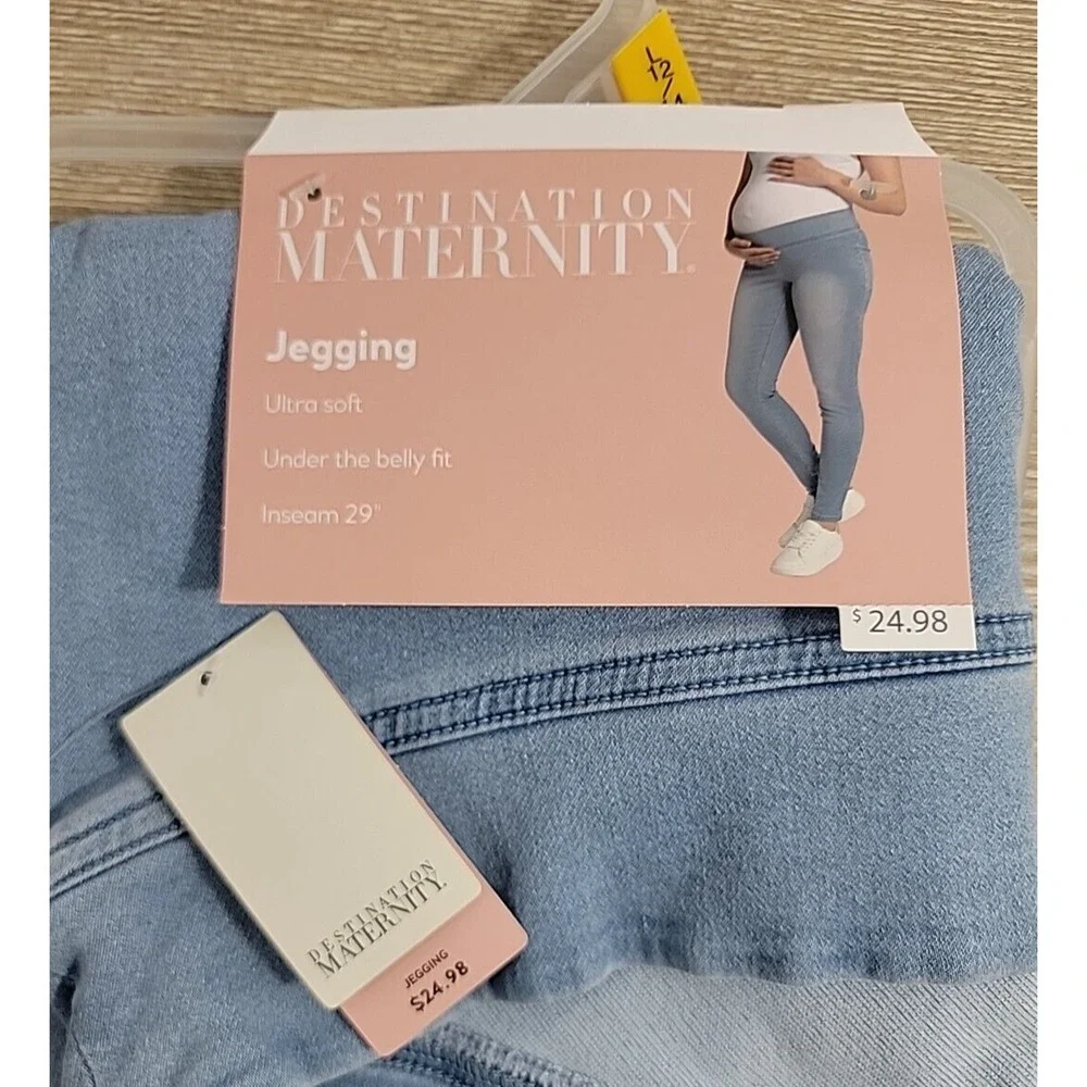 Destination Maternity Soft‎ Women's Maternity Lt Wash Jegging Sz 12/14 - Picture 2 of 7